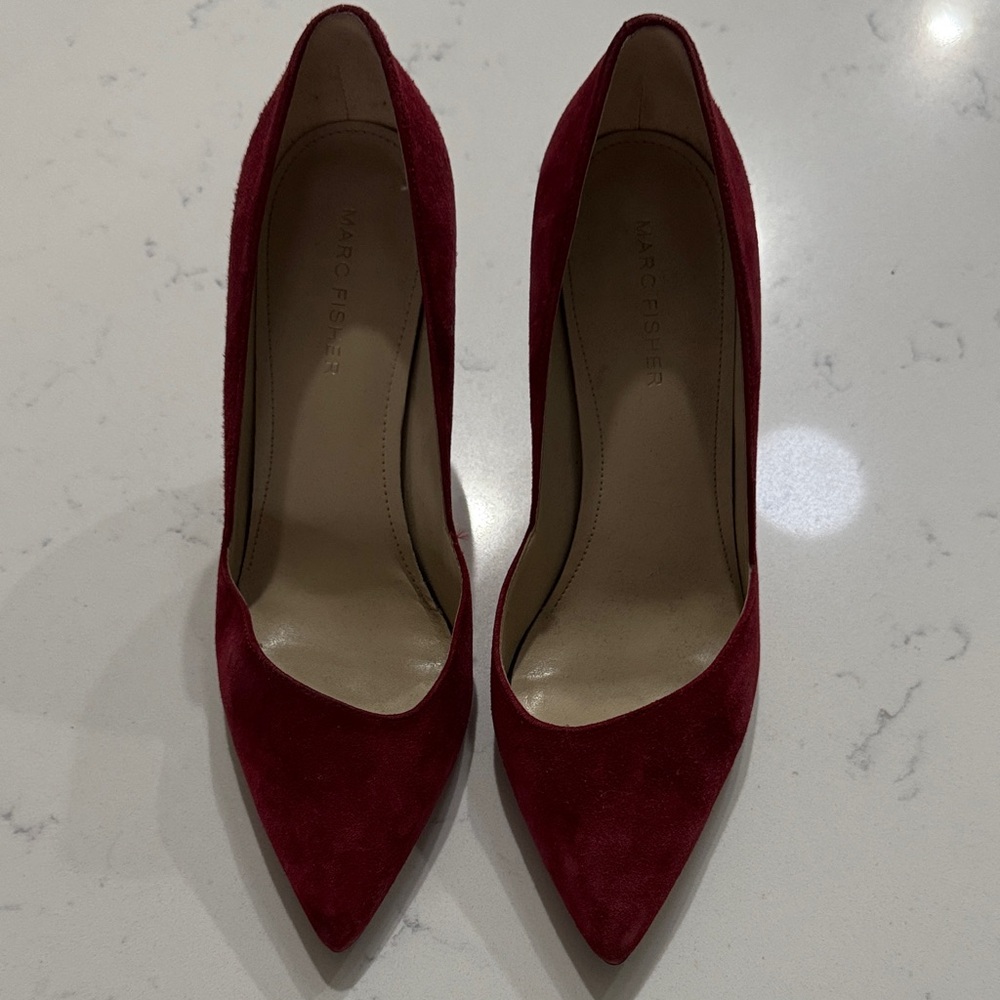 Marc Fisher Burgundy Suede Heels